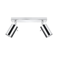 Foco LED de techo Sollux Lighting con aro cromado, 2x GU10, IP20, aluminio, CE RoHS