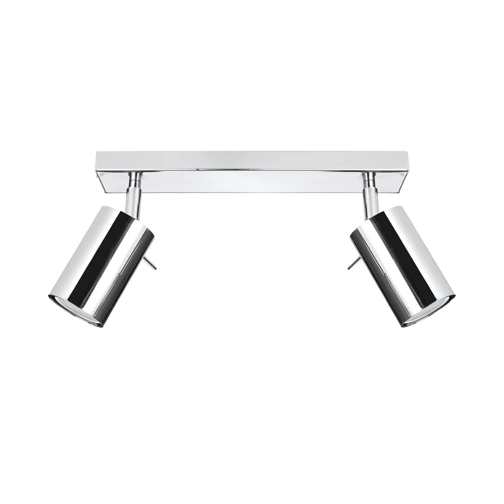 Foco LED de techo Sollux Lighting con aro cromado, 2x GU10, IP20, aluminio, CE RoHS