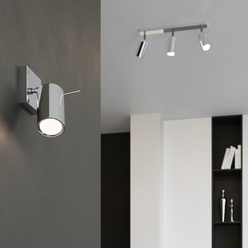 Foco LED de techo Sollux Lighting con aro cromado, 2x GU10, IP20, aluminio, CE RoHS