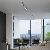 Foco LED de techo Sollux Lighting con aro cromado, 3x GU10, 220-240V, IP20, aluminio, CE RoHS