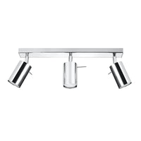 Foco LED de techo Sollux Lighting con aro cromado, 3x GU10, 220-240V, IP20, aluminio, CE RoHS