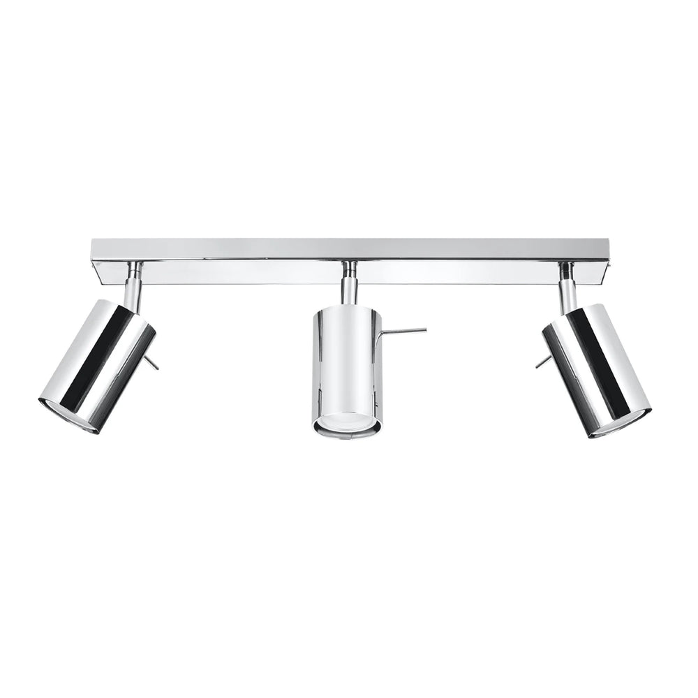 Foco LED de techo Sollux Lighting con aro cromado, 3x GU10, 220-240V, IP20, aluminio, CE RoHS