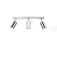 Foco LED de techo Sollux Lighting con aro cromado, 3x GU10, 220-240V, IP20, aluminio, CE RoHS