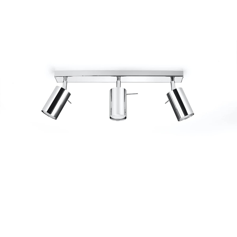 Foco LED de techo Sollux Lighting con aro cromado, 3x GU10, 220-240V, IP20, aluminio, CE RoHS