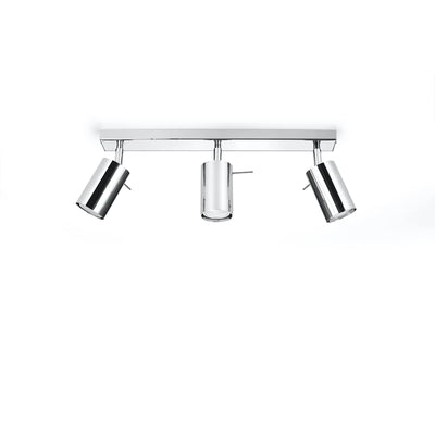 Foco LED de techo Sollux Lighting con aro cromado, 3x GU10, 220-240V, IP20, aluminio, CE RoHS