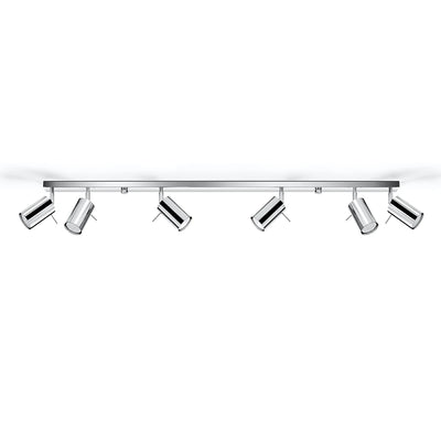 Foco LED de techo Sollux Lighting con aro cromado, 6x portalámparas GU10, IP20, aluminio, CE RoHS