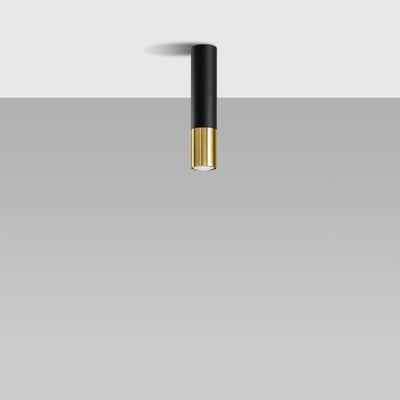 Foco de techo LED Sollux Lighting LOOPEZ Negro Oro, 1x GU10, IP20, Aluminio, CE RoHS