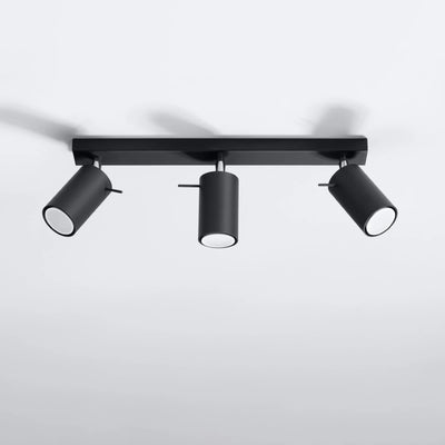 Foco de techo LED Sollux Lighting RING Negro, 3xGU10, IP20, aluminio, CE RoHS