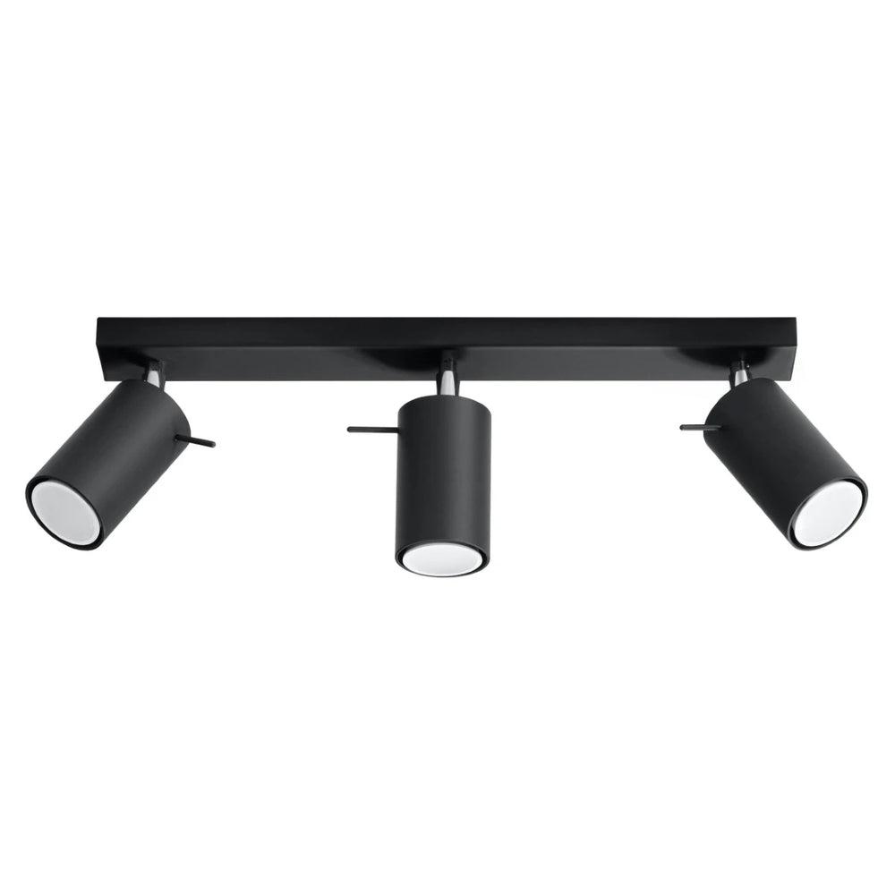 Foco de techo LED Sollux Lighting RING Negro, 3xGU10, IP20, aluminio, CE RoHS