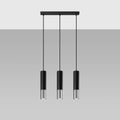 Lámpara colgante LED Sollux Lighting Cromo Negro LOOPEZ, 3x casquillos GU10, IP20, aluminio, 220-240V