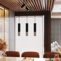 Lámpara colgante LED Sollux Lighting Cromo Negro LOOPEZ, 3x casquillos GU10, IP20, aluminio, 220-240V