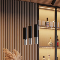 Lámpara colgante LED Sollux Lighting Cromo Negro LOOPEZ, 3x casquillos GU10, IP20, aluminio, 220-240V
