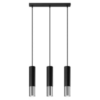 Lámpara colgante LED Sollux Lighting Cromo Negro LOOPEZ, 3x casquillos GU10, IP20, aluminio, 220-240V