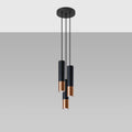 Lámpara colgante LED Sollux Lighting Negro Cobre LOOPEZ, 3xGU10, E27, 220-240V, IP20, Aluminio, CE RoHS