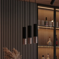 Lámpara colgante LED Sollux Lighting Negro Cobre LOOPEZ, 3xGU10, E27, 220-240V, IP20, Aluminio, CE RoHS