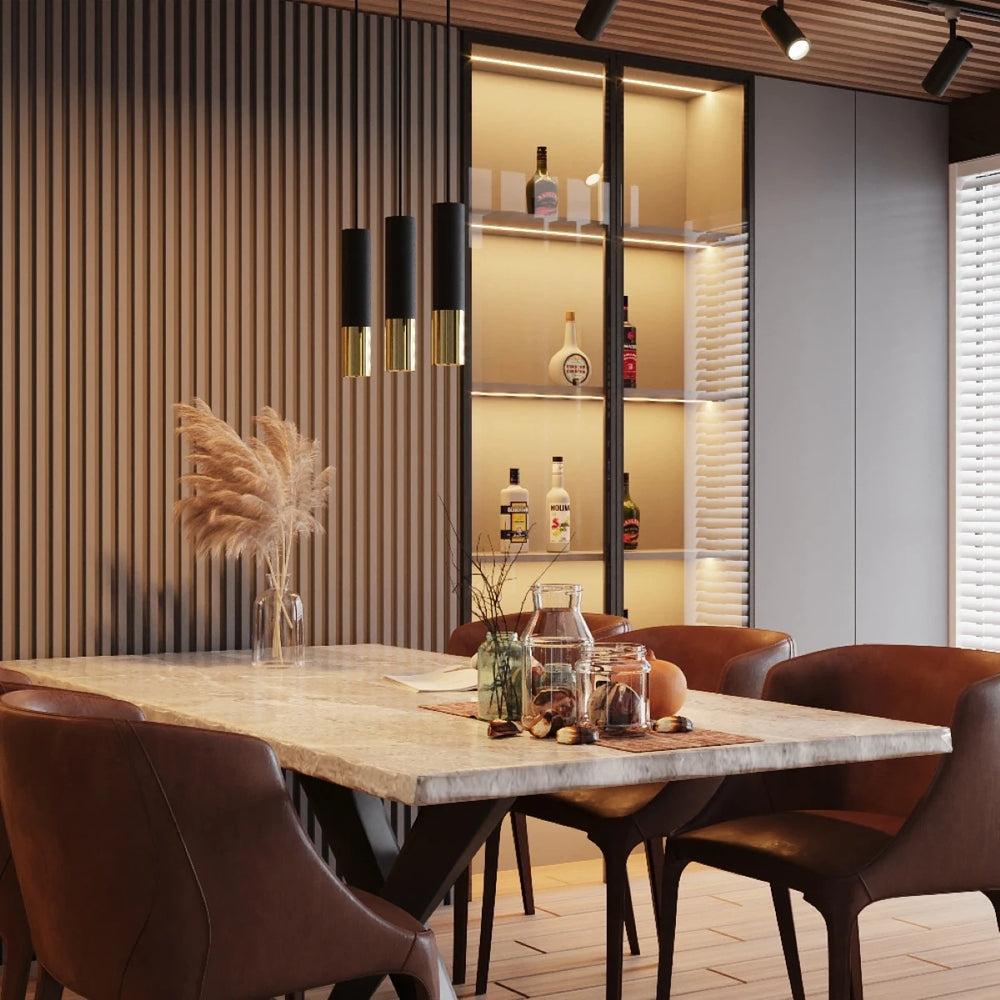 Lámpara colgante LED Sollux Lighting Negra Dorada LOOPEZ, 1xGU10, Aluminio, IP20, 220-240V, CE RoHS