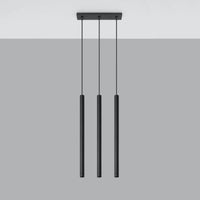 Sollux Lighting lámpara colgante LED Negra PASTELO, 3x casquillo G9, IP20, Aluminio, 220-240V, CE RoHS