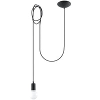 Sollux Lighting lámpara colgante LED Edison 1 Negra, 220-240V, IP20, 50W máx, Aluminio y Acero, CE RoHS
