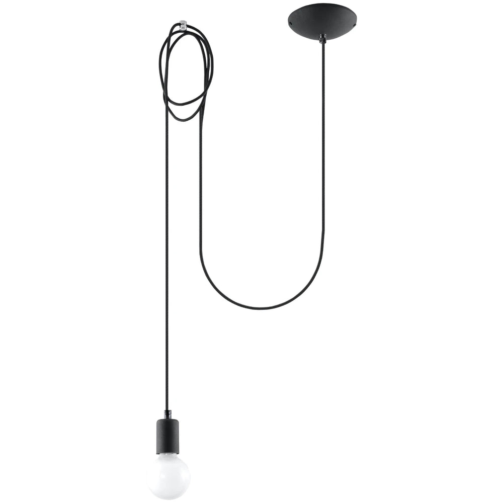 Sollux Lighting lámpara colgante LED Edison 1 Negra, 220-240V, IP20, 50W máx, Aluminio y Acero, CE RoHS