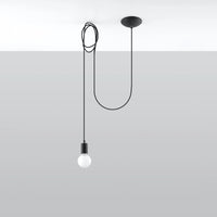 Sollux Lighting lámpara colgante LED Edison 1 Negra, 220-240V, IP20, 50W máx, Aluminio y Acero, CE RoHS
