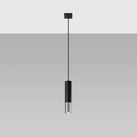Lámpara colgante LED Sollux Lighting Loopez Cromo Negro, 1x GU10, IP20, 220-240V, Aluminio