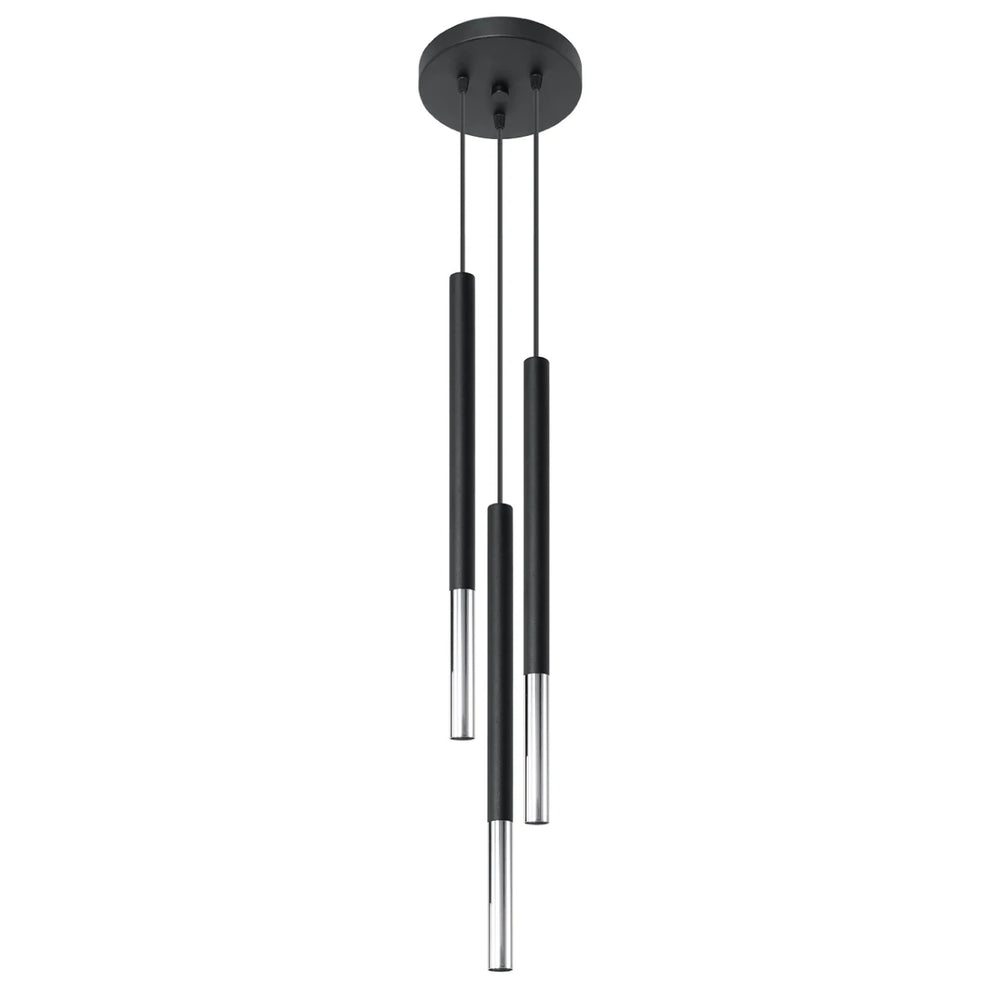 Lámpara colgante LED Sollux Lighting MOZAICA 3xG9 enchufes, Cromo Negro, Aluminio, IP20, CE RoHS