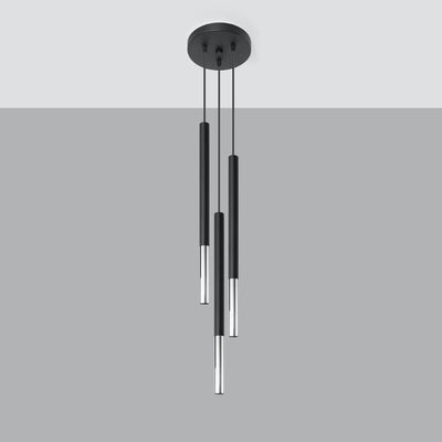 Lámpara colgante LED Sollux Lighting MOZAICA 3xG9 enchufes, Cromo Negro, Aluminio, IP20, CE RoHS