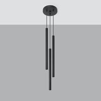 Lámpara colgante LED Sollux Lighting Black PASTELO, 3xG9 casquillos, Aluminio, IP20, CE RoHS, 220-240V