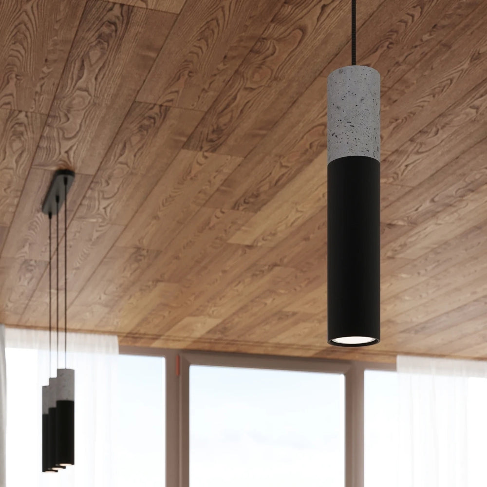 Sollux Lighting lámpara colgante LED Borgio Hormigón Negro, 1x GU10, IP20, 220-240V, CE RoHS