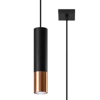Lámpara colgante LED Sollux Lighting LOOPEZ Negro Cobre, 1xGU10, casquillo E27, IP20, Aluminio, 220-240V
