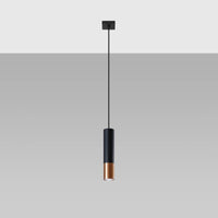 Lámpara colgante LED Sollux Lighting LOOPEZ Negro Cobre, 1xGU10, casquillo E27, IP20, Aluminio, 220-240V