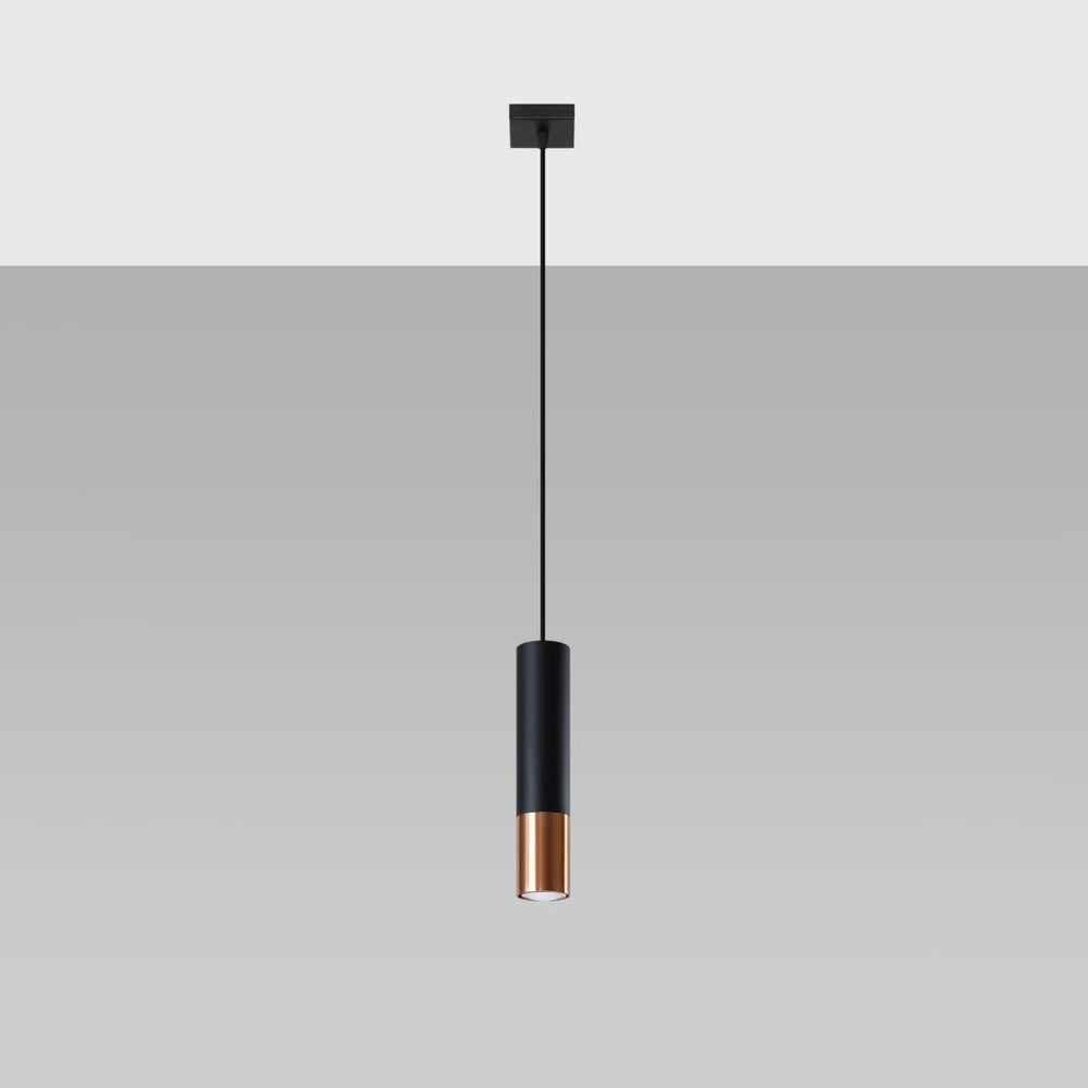 Lámpara colgante LED Sollux Lighting LOOPEZ Negro Cobre, 1xGU10, casquillo E27, IP20, Aluminio, 220-240V