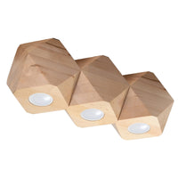 Sollux Lighting foco LED de techo Woody 3 en madera natural y oro mate, IP20, 220-240V, CE RoHS