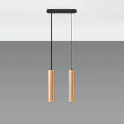 Sollux Lighting LINO 2 lámpara colgante LED, IP20, 220-240V, 50W máx, Aluminio Oro Mate, CRI 80, CE RoHS
