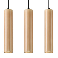 Lámpara colgante Sollux Lighting LINO 3, compatible con LED, IP20, 220-240V, acabado Aluminio Oro Mate