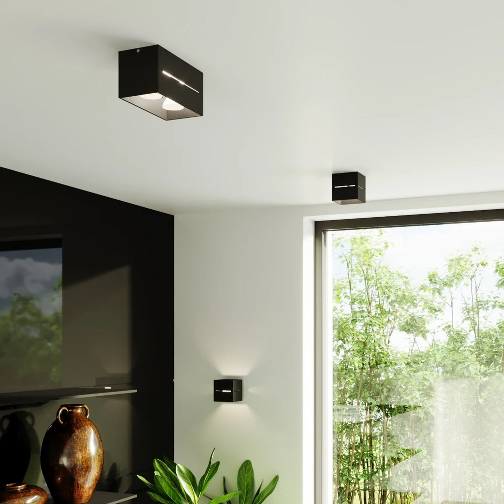 Sollux Lighting LOBO MAXI lámpara de pared LED Negro, IP20, aluminio, 220-240V, máx 50W, CRI 80, CE RoHS