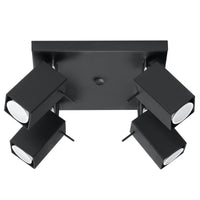 Sollux Lighting MERIDA foco de techo LED Negro, 4xGU10, IP20, aluminio, CE RoHS, 220-240V