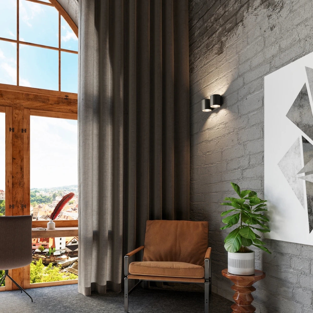 Aplique de pared Sollux Lighting ORBIS 2 Negro, compatible con LED, IP20, Aluminio, 220-240V, máx 50W, CE RoHS