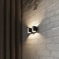 Aplique de pared Sollux Lighting ORBIS 2 Negro, compatible con LED, IP20, Aluminio, 220-240V, máx 50W, CE RoHS