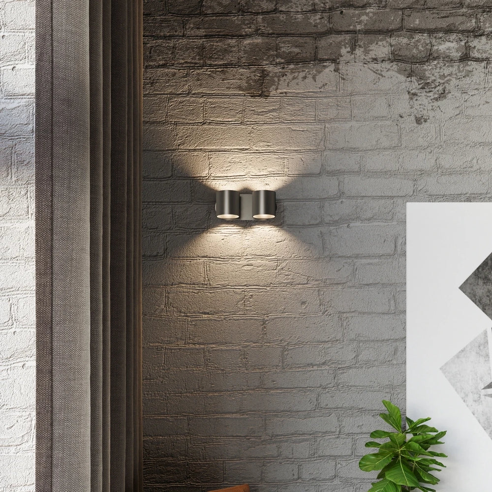 Aplique de pared Sollux Lighting ORBIS 2 Negro, compatible con LED, IP20, Aluminio, 220-240V, máx 50W, CE RoHS