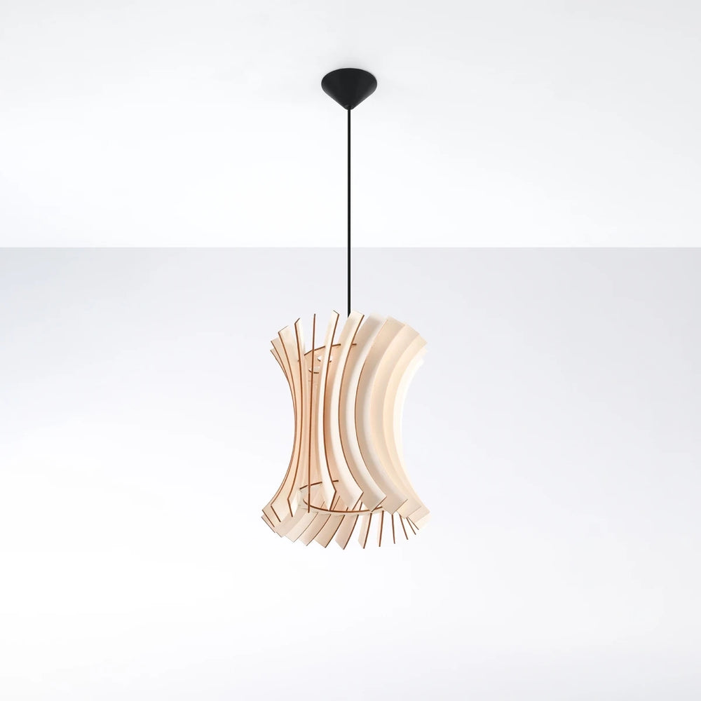 Lámpara colgante Sollux Lighting ORIANA madera, compatible con LED, 220-240V, IP20, acabado Latón Dorado Mate