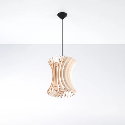 Lámpara colgante Sollux Lighting ORIANA madera, compatible con LED, 220-240V, IP20, acabado Latón Dorado Mate