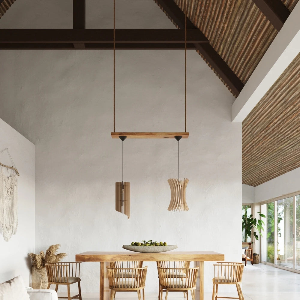 Lámpara colgante Sollux Lighting ORIANA madera, compatible con LED, 220-240V, IP20, acabado Latón Dorado Mate