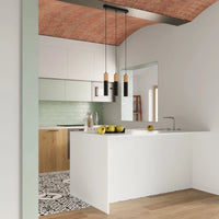 Sollux Lighting Pablo 3 Lámpara Colgante, 3xGU10, 230V, IP20, Negro y Madera Natural