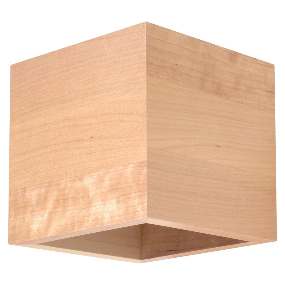 Aplique de pared Sollux Lighting QUAD madera natural, compatible con LED, IP20, 220-240V, CE RoHS, acabado Oro Mate