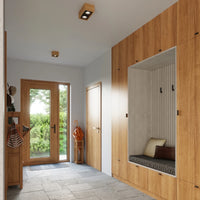 Sollux Lighting QUATRO 2 Foco de techo LED madera natural, IP20, 220-240V, CRI 80, aluminio dorado mate