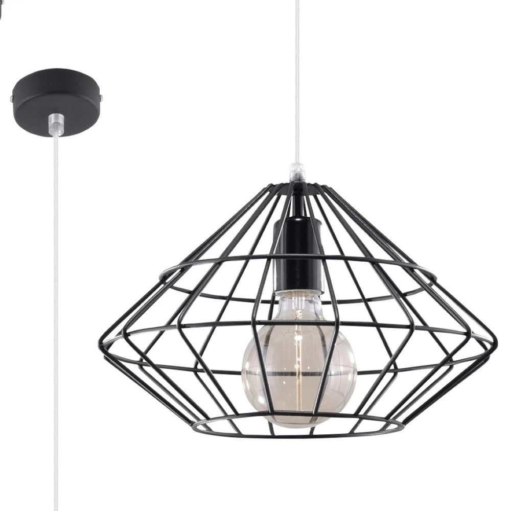 Sollux Lighting UMBERTO lámpara colgante LED, Negro, IP20, Aluminio, 220-240V, máx 50W, CE RoHS