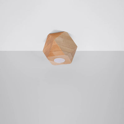 Sollux Lighting Woody 1 foco de techo LED, madera natural, IP20, 220-240V, CE RoHS, máx 50W, sin parpadeo