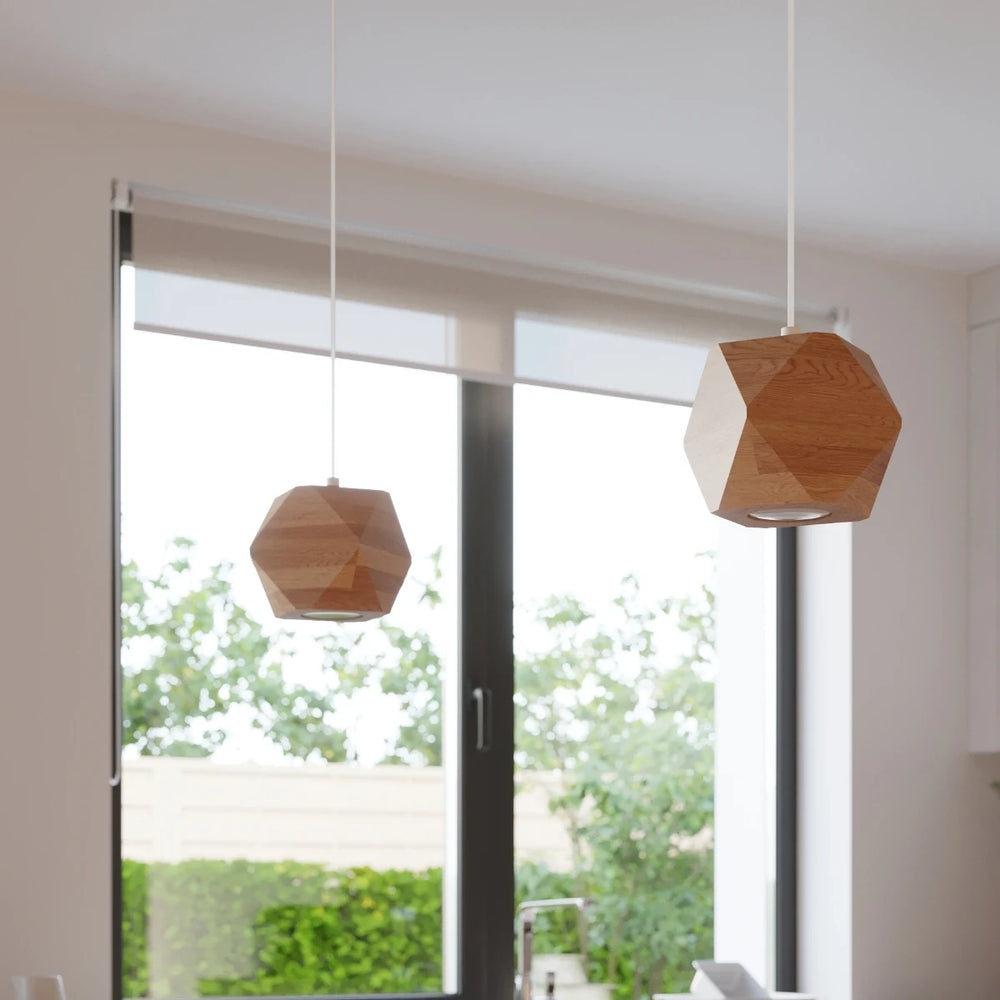Sollux Lighting Woody 1 foco de techo LED, madera natural, IP20, 220-240V, CE RoHS, máx 50W, sin parpadeo