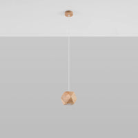 Sollux Lighting Woody lámpara colgante madera natural, compatible con LED hasta 50W, IP20, CE RoHS, acabado Oro Mate